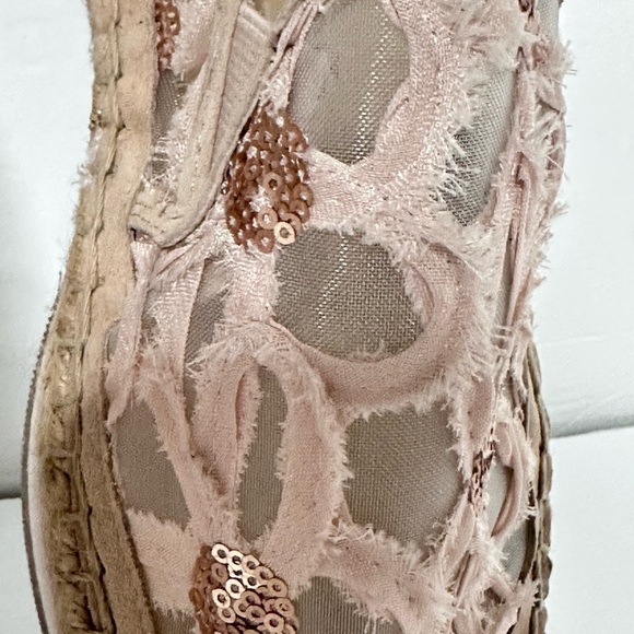 Women’s BOTKIER SARA 9 Pink Embellished Espadrilles Mesh Sequins Mixed Textiles - Picture 3 of 12